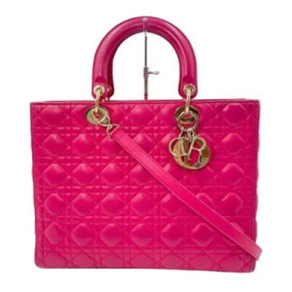 DIOR Lady Handbag Leather Pink